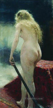  1895 Painting - the model 1895 Ilya Repin Impressionistic nude